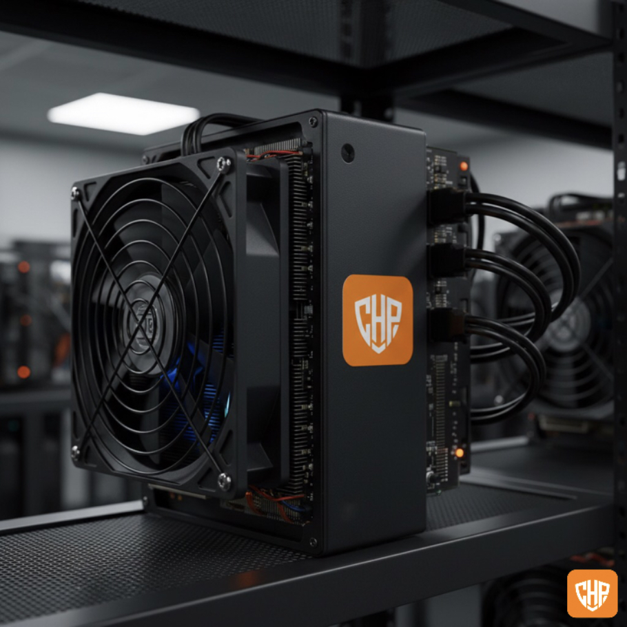 Industrial server racks and cryptocurrency mining rigs